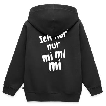 Ich hör` nur mi mi mi - Kinder Premium Organic Zip Hoodie - Schwarz - Hinten - AI Model Kid Male (0cm)