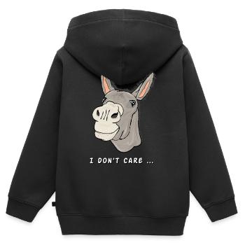 Esel das clevere, störrische Zootier - Kinder Premium Organic Zip Hoodie - Schwarz - Hinten - AI Model Kid Male (0cm)