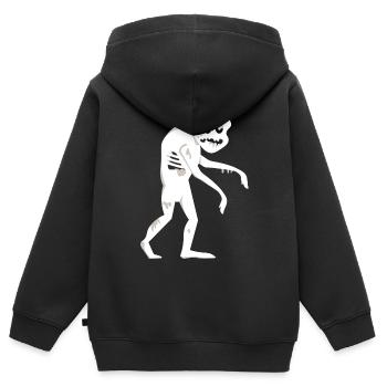weißer, humpelnder Zombie t shirt - Kinder Premium Organic Zip Hoodie - Schwarz - Hinten - AI Model Kid Male (0cm)