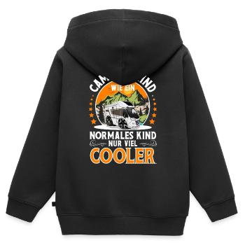 Camping Camper Campen Kinder Kind - Kinder Premium Organic Zip Hoodie - Schwarz - Hinten - AI Model Kid Male (0cm)