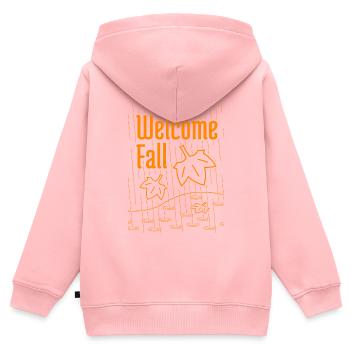 Willkommen Herbst - Kinder Premium Organic Zip Hoodie - Rosa - Hinten - AI Model Kid Female (0cm)