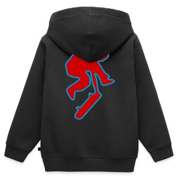Skateboard Skater Skateboarder Skate - Sweat Premium à capuche zippé enfant bio - noir - Dos - AI Model Kid Male (0cm)