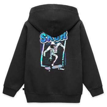 Skate | Patineur | Skateboarder | Planche à roulettes SK8 - Sweat Premium à capuche zippé enfant bio - noir - Dos - AI Model Kid Male (0cm)