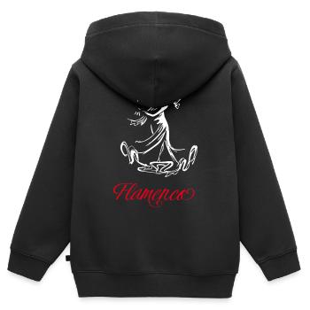 Flamingo (dunkel) - Kinder Premium Organic Zip Hoodie - Schwarz - Hinten - AI Model Kid Male (0cm)
