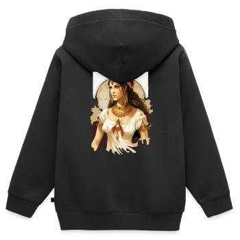Antike Königin in rotem Diadem - Kinder Premium Organic Zip Hoodie - Schwarz - Hinten - AI Model Kid Male (0cm)