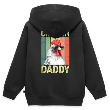 Huhn Hühner - Kinder Premium Organic Zip Hoodie - Schwarz - Hinten - AI Model Kid Male (0cm)