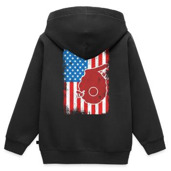 Patriotischer US Imker - Kinder Premium Organic Zip Hoodie - Schwarz - Hinten - AI Model Kid Male (0cm)