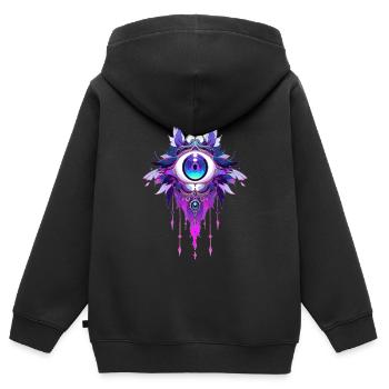 Attrape-rêves #6 - Sweat Premium à capuche zippé enfant bio - noir - Dos - AI Model Kid Male (0cm)