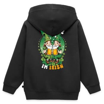 Küss mich, ich bin Irish - Kinder Premium Organic Zip Hoodie - Schwarz - Hinten - AI Model Kid Male (0cm)