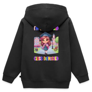 Je suis un gamin cool – classe rejetée - Sweat Premium à capuche zippé enfant bio - noir - Dos - AI Model Kid Male (0cm)