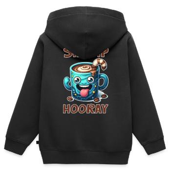 Sip Sip Hourra / Hipp Hipp Hurra - Sweat Premium à capuche zippé enfant bio - noir - Dos - AI Model Kid Male (0cm)