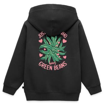 Grüne Bohnen - Kinder Premium Organic Zip Hoodie - Schwarz - Hinten - AI Model Kid Male (0cm)