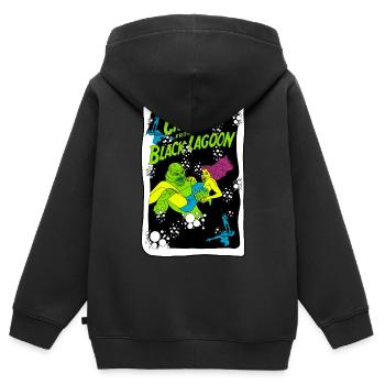Kreatur aus der Schwarzen Lagune Illustration - Kinder Premium Organic Zip Hoodie - Schwarz - Hinten - AI Model Kid Male (0cm)