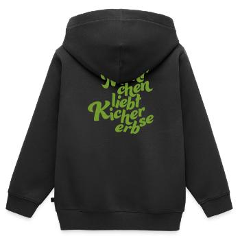 Logo without background green - Kinder Premium Organic Zip Hoodie - Schwarz - Hinten - AI Model Kid Male (0cm)