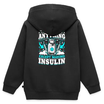 Diabetes I Can Do Anything - Kids Premium Organic Zip-up Hoodie - black - Back - AI Model Kid Male (0cm)