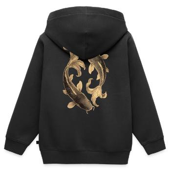 Koi - Kinder Premium Organic Zip Hoodie - Schwarz - Hinten - AI Model Kid Male (0cm)