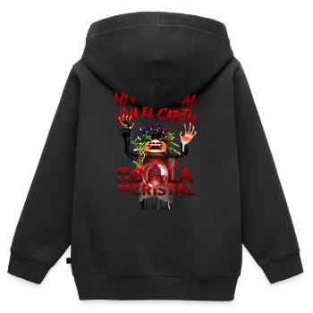 Die Hexen-Panne - es lebe das Böse, es lebe das Kapital - Kinder Premium Organic Zip Hoodie - Schwarz - Hinten - AI Model Kid Male (0cm)
