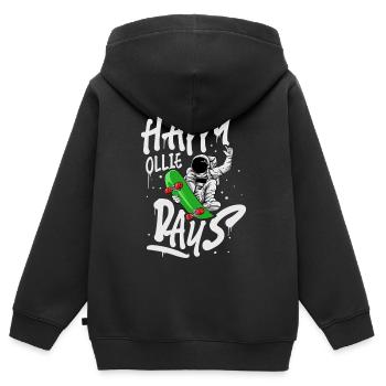 Skateboard Skate Skater - Kinder Premium Organic Zip Hoodie - Schwarz - Hinten - AI Model Kid Male (0cm)
