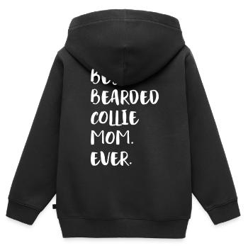 Bearded Collie - Kinder Premium Organic Zip Hoodie - Schwarz - Hinten - AI Model Kid Male (0cm)