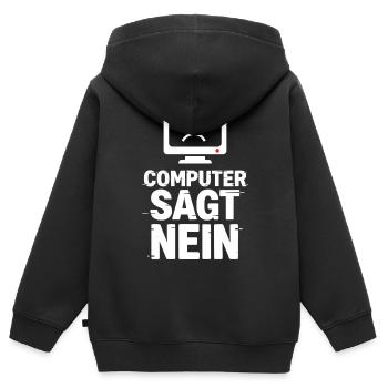 Computer Sagt Nein Meme - Kinder Premium Organic Zip Hoodie - Schwarz - Hinten - AI Model Kid Male (0cm)