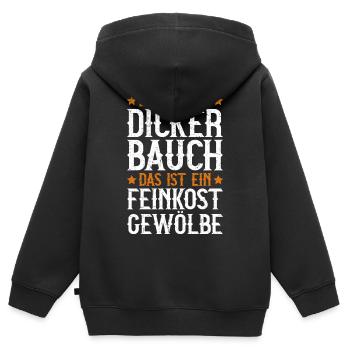 Das Ist Kein Dicker Bauch Das Ist Feinkostgewölbe - Kinder Premium Organic Zip Hoodie - Schwarz - Hinten - AI Model Kid Male (0cm)