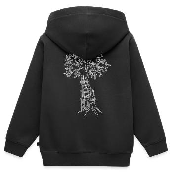 Bäumchen von Andry – weiß - Kinder Premium Organic Zip Hoodie - Schwarz - Hinten - AI Model Kid Male (0cm)