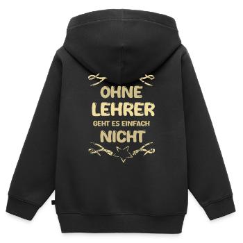 Lehrer Lehrer - Kinder Premium Organic Zip Hoodie - Schwarz - Hinten - AI Model Kid Male (0cm)