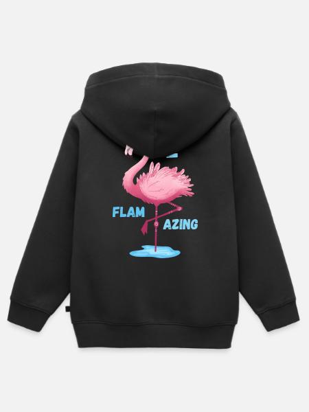 Pink Flamingo Sei Flamazing - Kinder Premium Organic Zip Hoodie - Schwarz