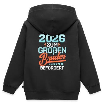 I Will 2026 Big Brother Pregnancy Baby - Kids Premium Organic Zip-up Hoodie - black - Back - AI Model Kid Male (0cm)