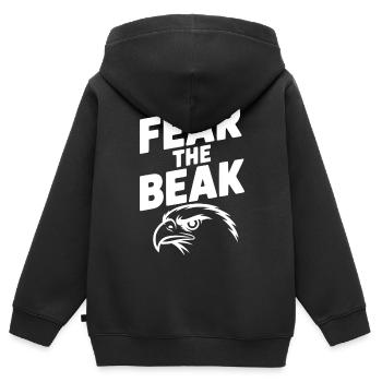 Fürchtet den Schnabel - Kinder Premium Organic Zip Hoodie - Schwarz - Hinten - AI Model Kid Male (0cm)