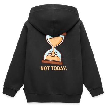 Die widerwillige Sanduhr - Kinder Premium Organic Zip Hoodie - Schwarz - Hinten - AI Model Kid Male (0cm)