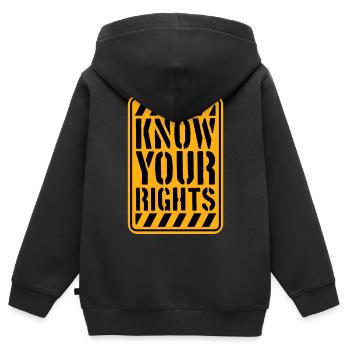 Know Your Rights Aktivismus Gerechtigkeit Freiheit - Kinder Premium Organic Zip Hoodie - Schwarz - Hinten - AI Model Kid Male (0cm)