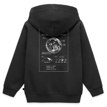 Carte Lunaire Modèle Lunaire - Sweat Premium à capuche zippé enfant bio - noir - Dos - AI Model Kid Male (0cm)