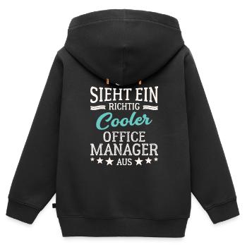 Cool Office Manager Team Leadership Office - Sweat Premium à capuche zippé enfant bio - noir - Dos - AI Model Kid Male (0cm)