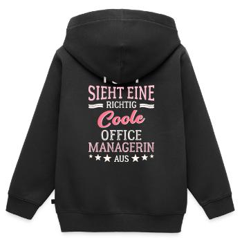 Cool Office Manager Team Leadership Office - Sweat Premium à capuche zippé enfant bio - noir - Dos - AI Model Kid Male (0cm)