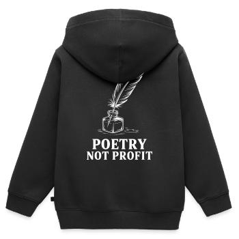 Poésie et non profit - Sweat Premium à capuche zippé enfant bio - noir - Dos - AI Model Kid Male (0cm)