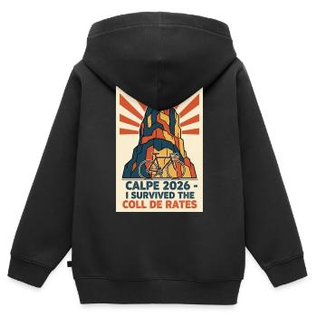 Calpe 2026 Vintage Cycling Poster - Kids Premium Organic Zip-up Hoodie - black - Back - AI Model Kid Male (0cm)