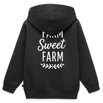 Ferme fermière mignonne Ferme en disant Ferme - Sweat Premium à capuche zippé enfant bio - noir - Dos - AI Model Kid Male (0cm)
