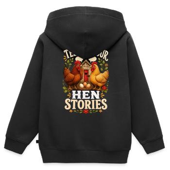 RACONTE-MOI TES HISTOIRES DE JEUNE FILLE - Sweat Premium à capuche zippé enfant bio - noir - Dos - AI Model Kid Male (0cm)