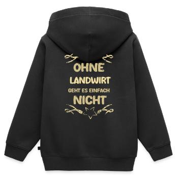 Landwirt als Spruch - Kinder Premium Organic Zip Hoodie - Schwarz - Hinten - AI Model Kid Male (0cm)