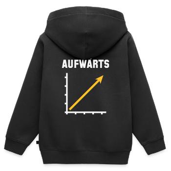 Team Aufwärts (Erfolg / Fortschritt / NEG Gold 2C) - Kinder Premium Organic Zip Hoodie - Schwarz - Hinten - AI Model Kid Male (0cm)