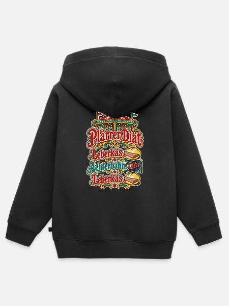 Plärrer-Diät Leberkäs Achterbahn - Kinder Premium Organic Zip Hoodie - Schwarz