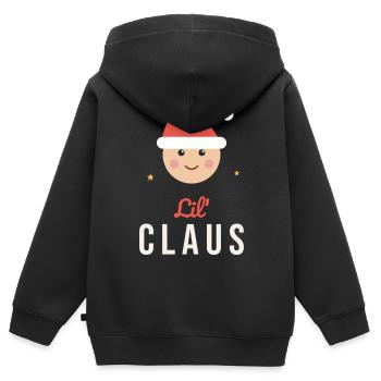Lil' Claus – Passende Familienkinder zu Weihnachten - Kinder Premium Organic Zip Hoodie - Schwarz - Hinten - AI Model Kid Male (0cm)