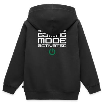 Gaming Mode Activated - Kids Premium Organic Zip-up Hoodie - black - Back - AI Model Kid Male (0cm)
