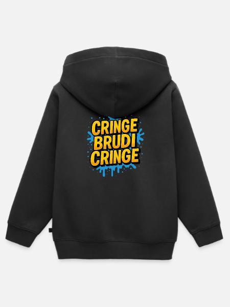 Brudi Jugendsprache - Kinder Premium Organic Zip Hoodie - Schwarz
