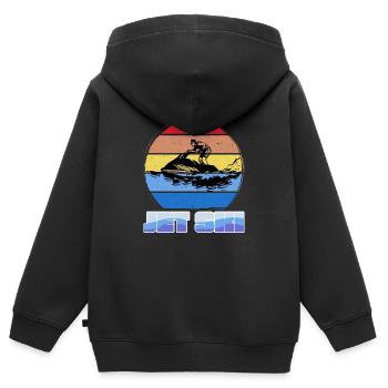 Jetski - Kinder Premium Organic Zip Hoodie - Schwarz - Hinten - AI Model Kid Male (0cm)