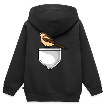 Vogelbeobachtung Vogelfreund Singvogel Ornithologe - Kinder Premium Organic Zip Hoodie - Schwarz - Hinten - AI Model Kid Male (0cm)