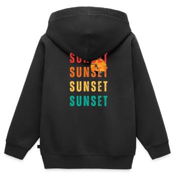 Sonnenuntergang - Kinder Premium Organic Zip Hoodie - Schwarz - Hinten - AI Model Kid Male (0cm)