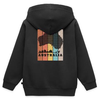 Couleur de Sydney - Sweat Premium à capuche zippé enfant bio - noir - Dos - AI Model Kid Male (0cm)