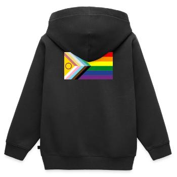 Fierté du handicap - Sweat Premium à capuche zippé enfant bio - noir - Dos - AI Model Kid Male (0cm)